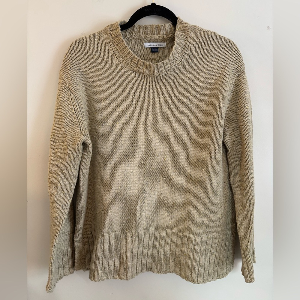 American Eagle Outfitters Light Green Crewneck Knit Sweater